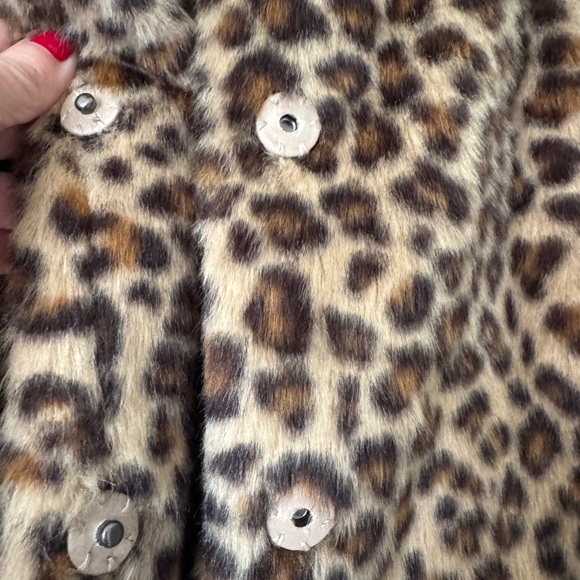 Boden Animal Print Faux Fur Coat - Picture 6 of 9